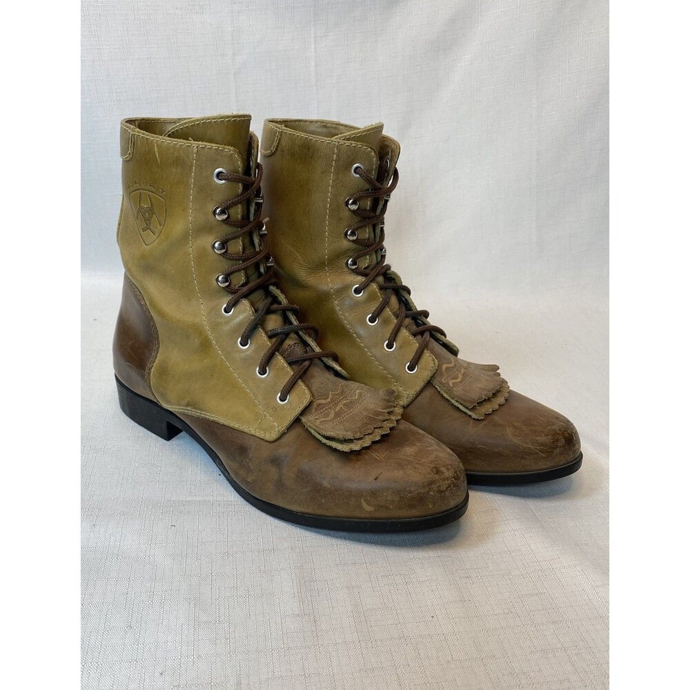 Ariat ATS Advanced Torque Stabilizer Brown Leather Lace Up Boots Womens Size 8